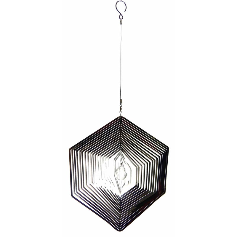 Hanging Stainless Steel Garden Wind Spinner Sun Catcher Crystal -