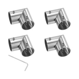 M METERXITY 4-Pack Structural Pipe Connector, 90 Degree 2 Way Pipe Fittings Stainless Steel Pipe Connector for OD 1" or 25MM Pipe, Conduit Connectors