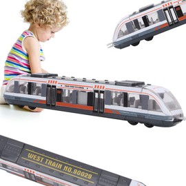 Zerodis Modelo de Tren de Juguete,Simulación de Aleación Transporte Urbano Modelo de Tren Vehículos de Tracción Regalo de Cumpleaños Educativo Fundido a Presión para Niños(Blanco)
