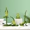 SYFUNLV 4 Pieces 3D Yoga Frog Statue, Resin Yoga Frog