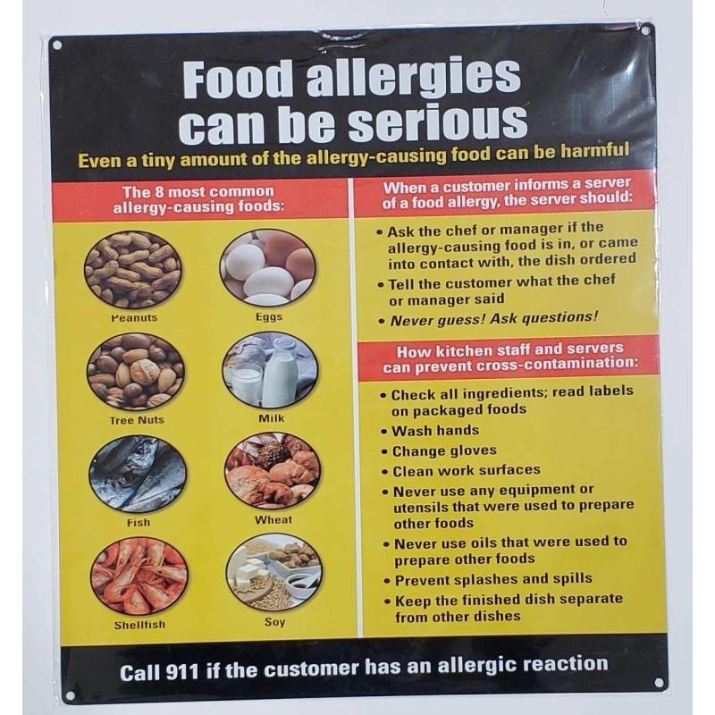BUILDINGSIGNS.COM Food Allergies Sign (Aluminium Rust Free, Commercial USE,...-REF24-