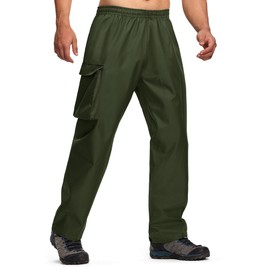 ZITY Men's Rain Over Pants Waterproof Heavy Duty Thick Hiking Pants Golf Pants with Lightweight Packable Bag Army Green 3XL