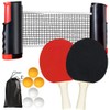 CUEMOON rete ping pong da tavolo set ping pong,2 Racchette,6