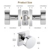 coolnews Polished Chrome Passage Door Knobs Interior, Heavy Duty Square