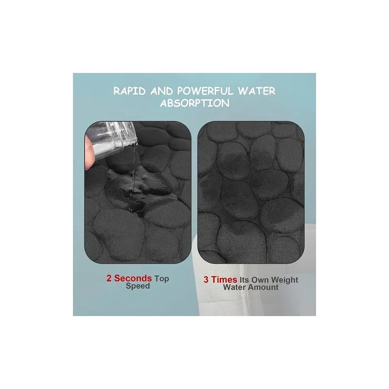 4 Piezas Tapete Baño Ultra Suave Antideslizante Absorbente