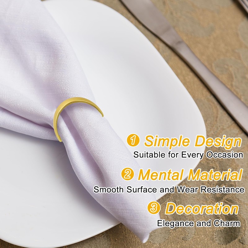 sourcing map 20Pcs D-shape Napkin Rings, Table Napkin Holders Serviette