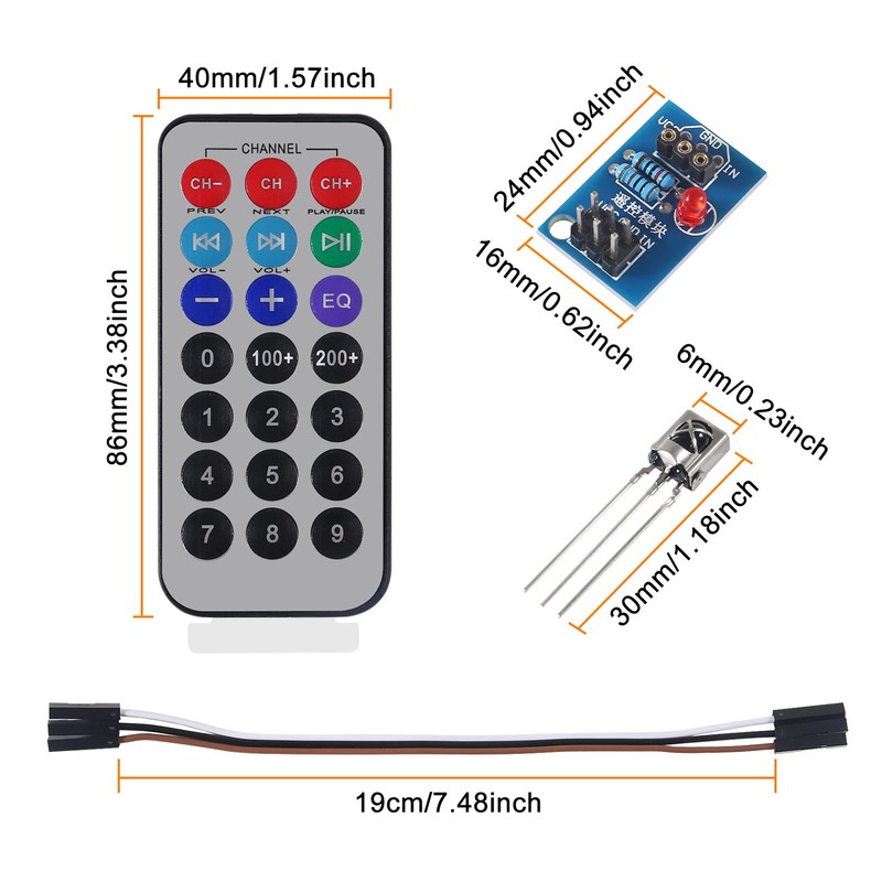 ACEIRMC 4Sets HX1838 NEC Infrared IR Remote Control Sensor Module
