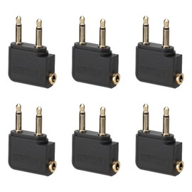 HENGBIRD Pack of 6 Aeroplane Adapter Headphones, Headphones Aeroplane, Airline Adapter, Aeroplane Adapter, Dual 3.5 mm Male to Female Headphone Adapter, Gold Plated