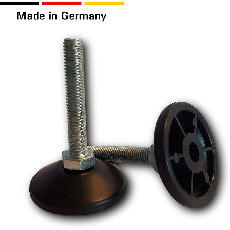 KLAMA 4 x Height-Adjustable Feet - Galvanised Steel Furniture Feet