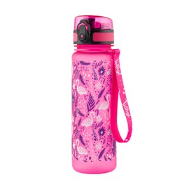 Baagl Children's Water Bottle, Leakproof, 500 ml, School and Sports Bottle for Girls, Tritan (Flamingo)
