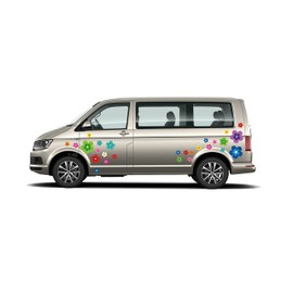 tradercat pril Flower Sticker, Car Sticker, Flowers, 9 Pieces as a Set, Retro Sticker for Any Smooth Surface, Ideal for Your Car, Prilblumen Sticker (Pink)