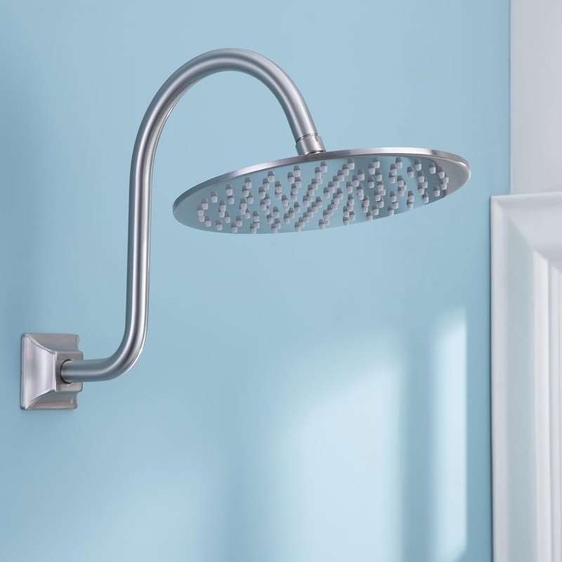 SEABEFORE Shower Arm 13 Inch Shower Extension Arm Brushed Nickel