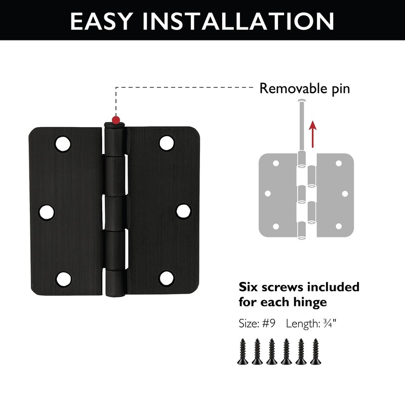 Design House 181388 1/4" Radius Steel Door Hinge Door Hardware