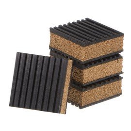 Kozelo 4 Pieces EVA Foam Rubber Anti-Vibration Pads - [2" x 2" x 7/8"] Insulation Rubber Pads Non-Slip for HVAC System and Washing Machine, Black and Wood Colour