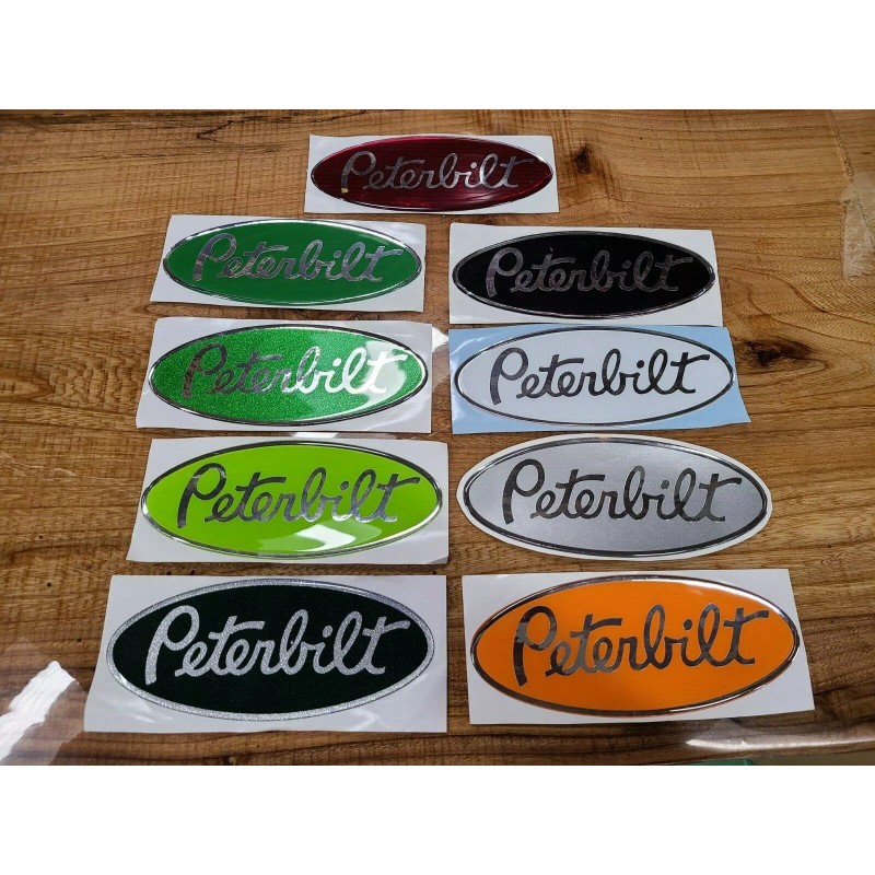 Peterbilt gray/chrome OEM replacement peterbilt decal emblem genuine oem size