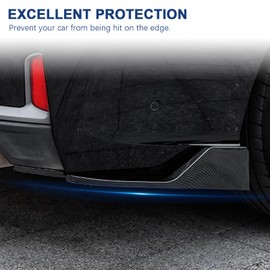 Rear Splitter Canard Protector Fit for 2015-2023 Chevy Camaro SS LT,2pcs Car Rear Bumper Diffuser Side Skirts,Carbon Fiber