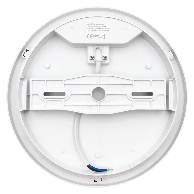 24w LED Bulkhead Round Ceiling Light Flush Mounted 6500k Cool