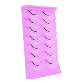 IWOWHERO 7 Pairs Natural False Lashes White Easy to Apply False Eyelashes for Women Girls and Cosplay