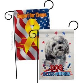 Breeze Decor Patriotic Havanese Garden Flag Pack Dog Puppy Spoiled Paw Canine Fur Pet Nature Farm Animal Creature Support Our Troops House Banner Small Yard Gift Double-Sided, Made in USA