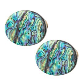 mookaitedecor Abalone Shell Crystal Stone Drawer Knobs with Screws Set of 2, Oval Shaped Stone Pulls Handle for Dresser Cabinet Cupboard Furniture Rainbow Colourful Knobs Decorative Home Decor