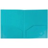 JAM Paper® Heavy Duty Plastic 2-Pocket Folders - Teal Blue