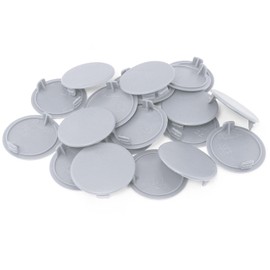 ITROLLE 20PCS 35mm Gray Screw Cap Cover Plastic Locking Hole Plug Button Top Hinge Cover Cap for Cabinet Cupboard Shelf