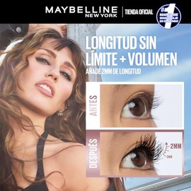 Maybelline Sky High Mscara de Pestaas, Alargamiento y Volumen Hasta por 12 Horas, A Prueba de Agua con Fibras Extensoras y Extracto de Bamb, Tono...  