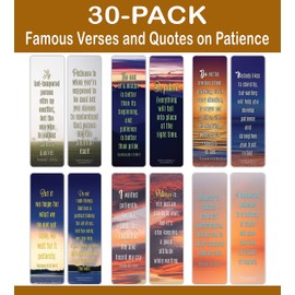 NewEights Patience Bible Verses Sayings Bookmark (30-Pack) – Bulk Gifts Page Binders – Stocking Stuffers for Bookworms, Book Readers, Men Women – Office Supplies – Inspiring Inspirational Sayings
