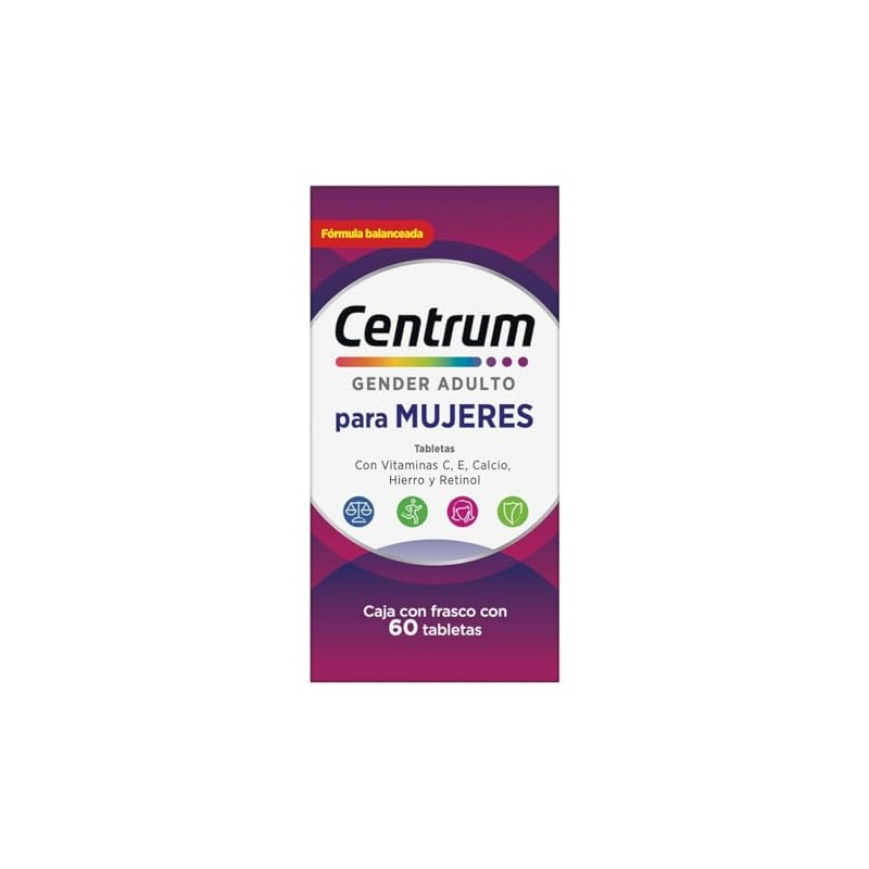 Centrum Multivitamínico Gender Adulto Mujer Com Magnesio Vitamina Retinol Zinc