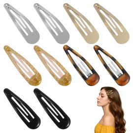 Nogeqi 10 Stück Schildpatt Snap Haarspangen, Rutschfeste Metall Haarspange, Metal Snap Hair Clips Französische, Haarclips Damen In Bernstein Optik Für Dünnes Dickes Haar (Abs, Edelstahl)