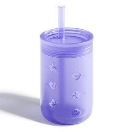 Login Life Sippy Cup for 6/6+ Month Old, Silicone Training Cup with Straw Lid, 7 oz Baby Cups 6-12 Months, for Infant and Toddlers (Lilac)