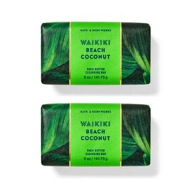 Bath and Body Waikiki Beach Coconut Cleansing Bar Soap - Pack of 2 (5oz each)
