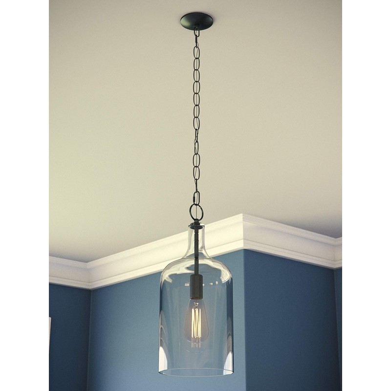 Kenroy Home 91831ORB Capri 1 Light Mini Pendant with Blackened