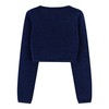 Bolerose Niñas Largo Manga Brillo Chaqueta Torera Chaquetilla (Azul Medianoche,