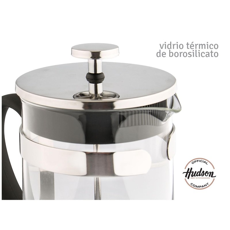 HUDSON French Press Coffee and Tea Maker, 9 cups, Silver