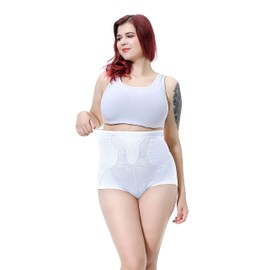 Max Shape Women's High Waist Tummy Control Silm Panty Plus Size Control Panties White 3XL
