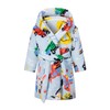 NautySaurs Boys Soft Warm Hooded Flannel Fleece Bathrobe for Kids,