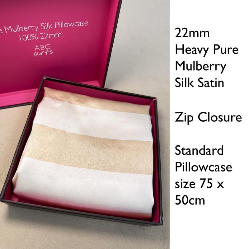 %100 Pure Mulberry Silk Satin Pillowcase, 22 mm Printed, Standard