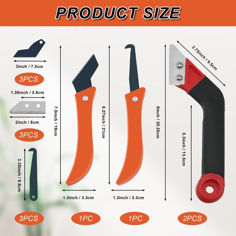 Grout Removal Tool Set, Heavy Duty Grout Saw with Replaceable