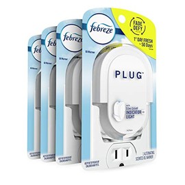 Febreze Ambientador Plug In Fade Defy Tapones, calentador de aceite perfumado, paquete de 4