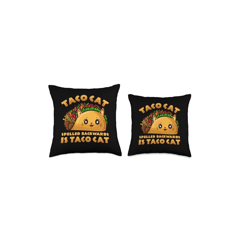 Taco Cat Mexican Cat Lover Cinco de Mayo Throw Pillow