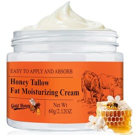 Beef Tallow for Skin - Tallow and Honey Balm for Face Body - Contains Natural Plant Ingredients - Deep Moisturizing and Nourishing with Anti-aging Effects