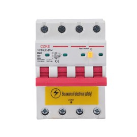 NFRFK YCB9LE-80M 4P Residual Current Circuit Breaker with Over Current and Leakage Protection 230V RCBO MCB 30mA 6-80A (Color : YCB9LE-80M 4P, Size : 25A)