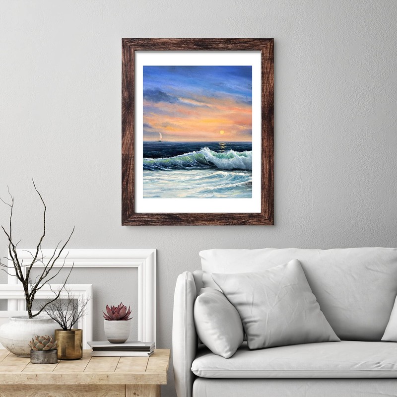 LUCKYLIFE 18x24 Frame in Rustic Brown, Gallery Frame for Wall