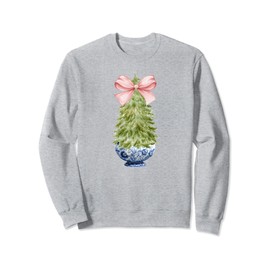 Chinoiserie Christmas Tree Blue Willow Ginger Jar Hanukkah Sweatshirt