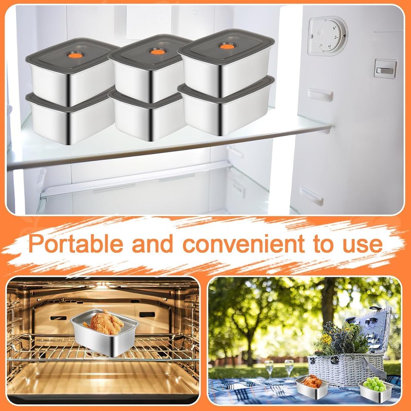 KisSealed 10 Pack Stainless Steel Food Storage Containers with Lids