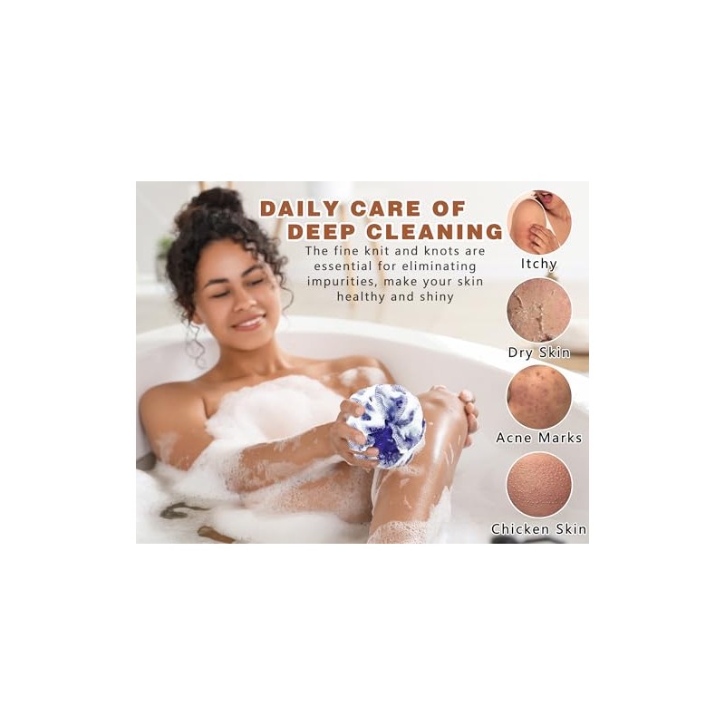 Esponjas Baño Exfoliantes Red Africana Paquete Uso Diario Azul Marino