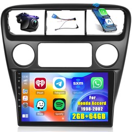 Hikity Android Car Stereo for Honda Accord 1998-2002 Radio 2+64GB 9 Inch Touchscreen Car Radio Wireless Carplay Android Auto Support GPS Navigation WiFi Bluetooth FM EQ Backup Camera