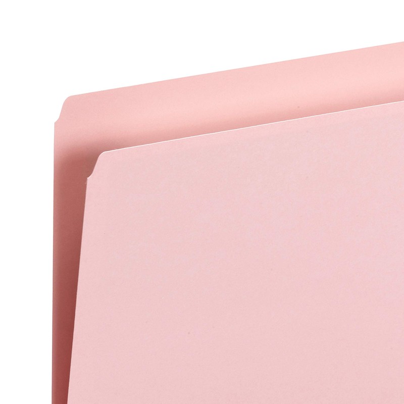 Smead File Folder, Straight-Cut Tab, Letter Size, Pink, 100 per