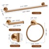 TURS Brushed Rose Gold 5 Piece Bathroom Hardware Set, SUS304